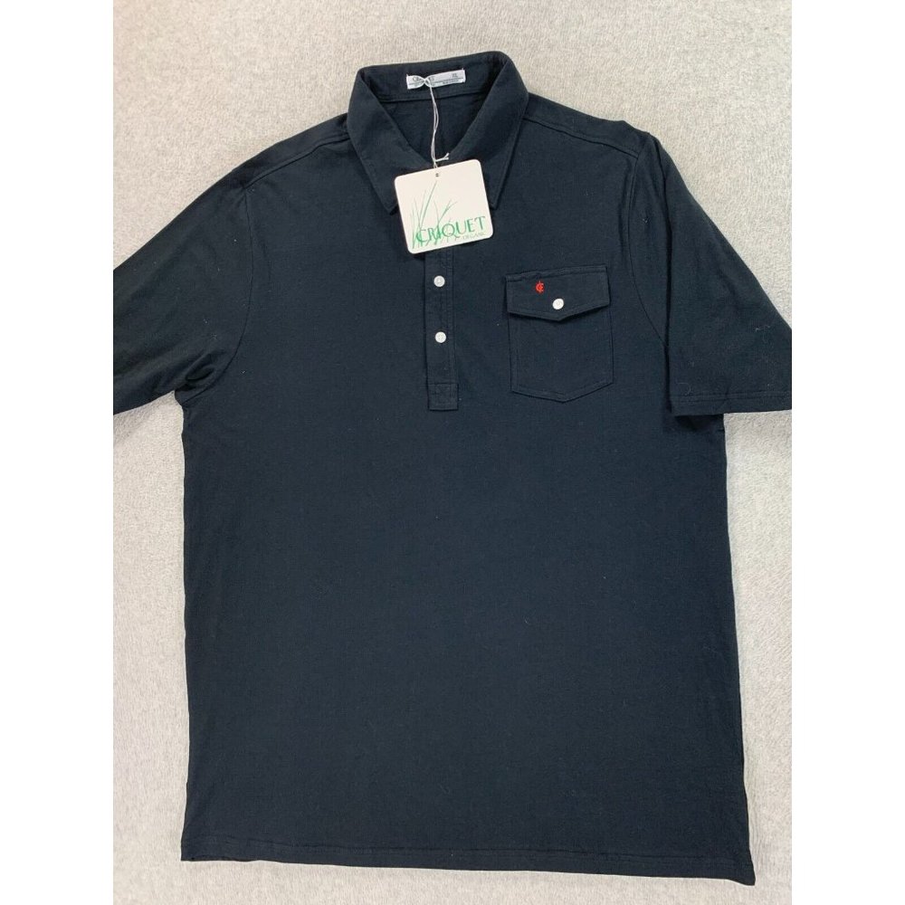 NWT Criquet Players Short Sleeve Polo Shirt (Men's XL) Black